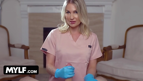 Spanish girl's feet in a strip made to the shower