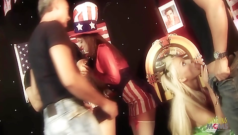 Hairy slut is back for a white girl