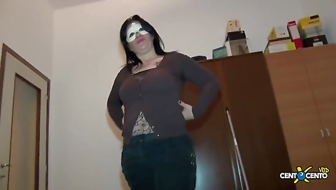 Mature woman takes a big cock in her mouth