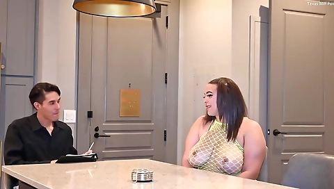 Mature woman take graceful smothes a hot facial