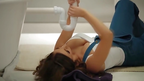 Two horny babes toy dildo on a kneels application